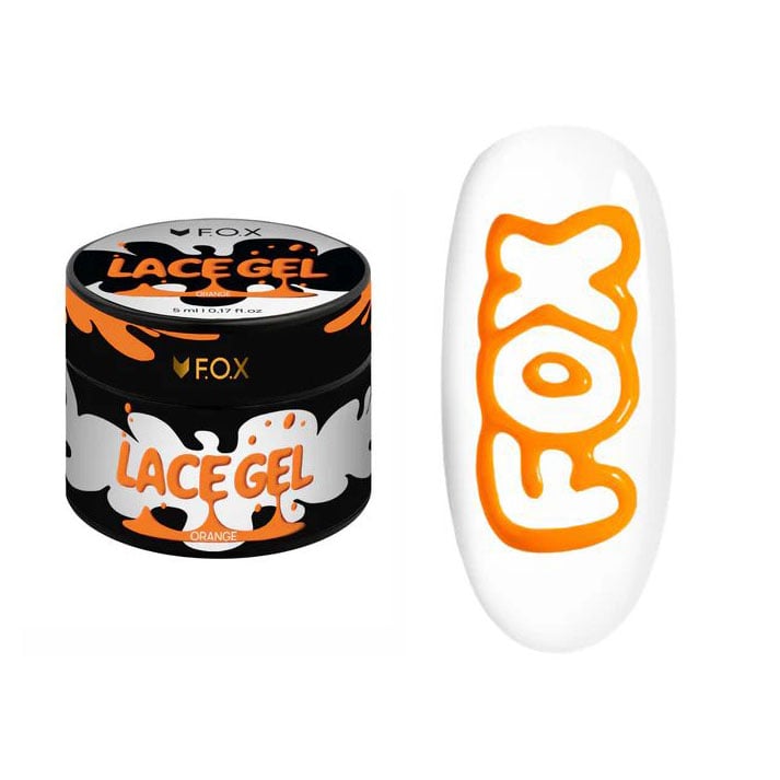 Гель-фарба для нігтів F.O.X Lace Gel, Orange, 5 мл